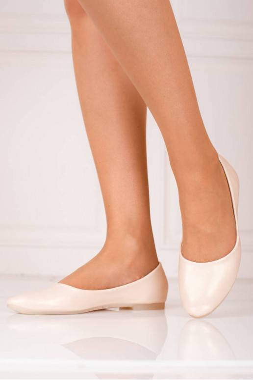 Klasikinio modelio smėlio spalvos baleriny damskie Shelovet