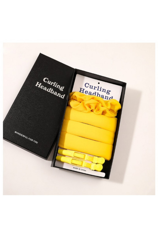 Plaukų garbanojimo rinkinys su dėžute geltonos spalvos O460ZO