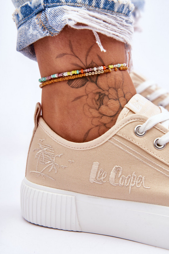 Patogūs laisvalaikio bateliai su platforma Lee Cooper LCW-23-31-1808L smėlio spalvos