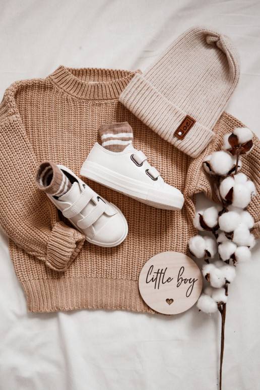 Vaikiški   laisvalaikio batai su lipniais užsegimais BIG STAR KK374093 baltos spalvos