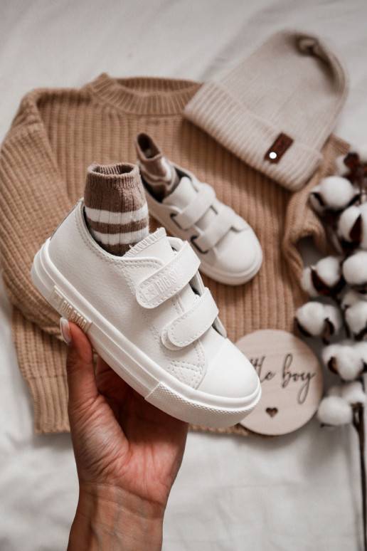 Vaikiški   laisvalaikio batai su lipniais užsegimais BIG STAR KK374093 baltos spalvos