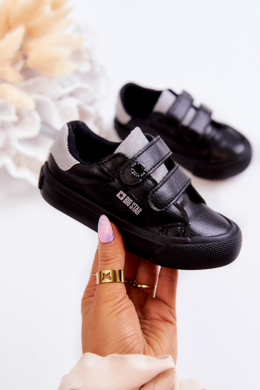Vaikiški laisvalaikio batai su lipniais užsegimais Big Star JJ374110 Juodos ir-pilkos spalvos