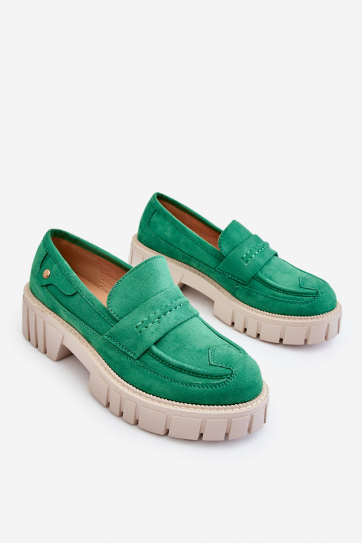   iš zomšos Įsispiriamo modelio batai žalios spalvos Fiorell