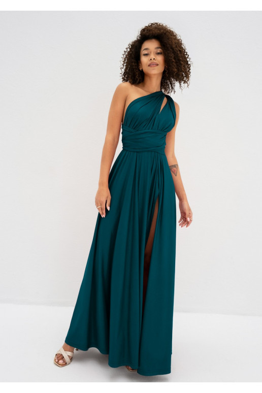 Senya - surišama suknelė MAXI žalios spalvos