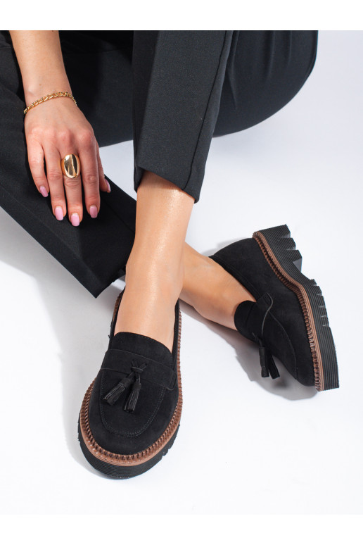 iš zomšos mokasinai Vinceza juodos spalvos