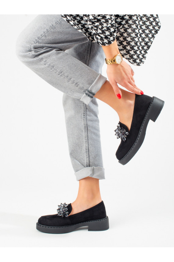   iš zomšos mokasinai Potocki juodos spalvos