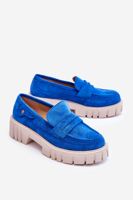   iš zomšos Įsispiriamo modelio batai mėlynos spalvos Fiorell