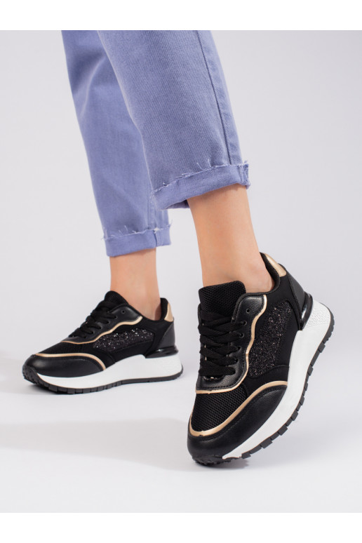   Sneakers modelio batai su platforma Shelovet juodos spalvos