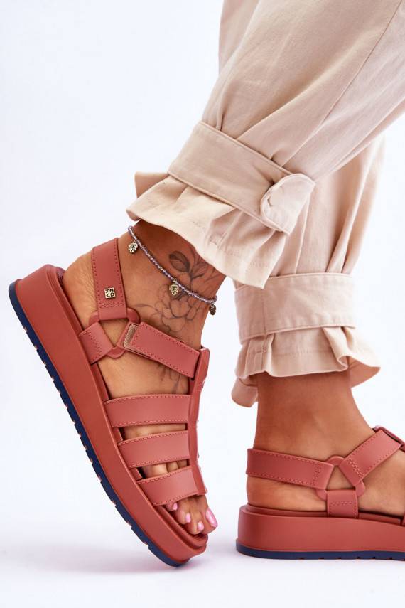   Wegańskie basutės su lipniais užsegimais  JJ285016 rožinės spalvos