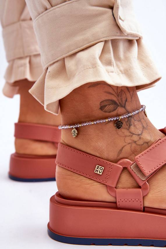   Wegańskie basutės su lipniais užsegimais  JJ285016 rožinės spalvos