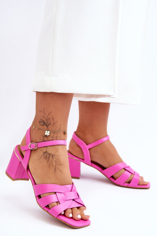 Klasikinio modelio sandalai su kulniukais rožinės spalvos Misty