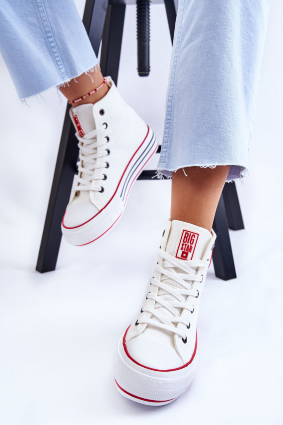     laisvalaikio batai su platforma Big Star LL274185 baltos spalvos
