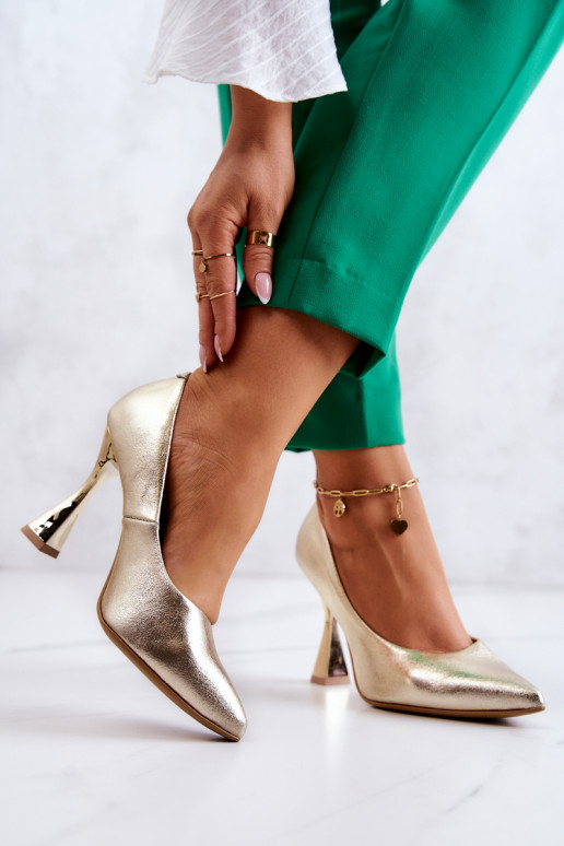 Madingi bateliai Shoes 3181 aukso spalvos