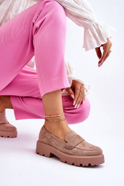 Klasikinio modelio iš zomšos batai Mokasinai smėlio spalvos Corrin