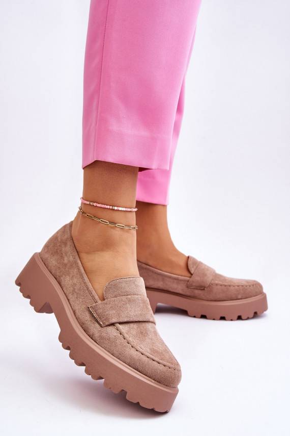 Klasikinio modelio iš zomšos batai Mokasinai smėlio spalvos Corrin