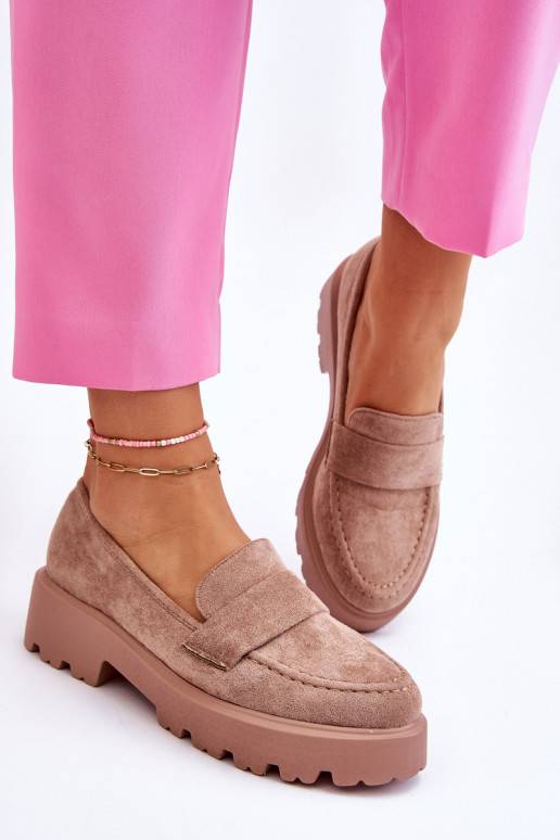 Klasikinio modelio iš zomšos batai Mokasinai smėlio spalvos Corrin