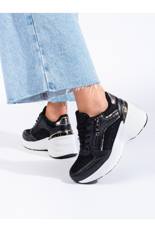 Sneakers modelio batai su masyviu kulnu Shelovet juodos spalvos