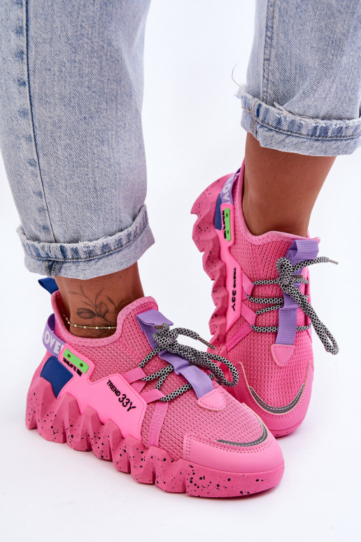 Įsispiriamo modelio  Sneakers modelio batai rožinės spalvos Evolution