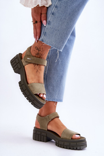   Zomšinės basutės Big Star LL276033 žalios spalvos 2