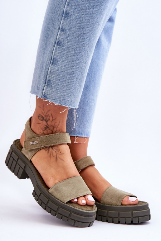   Zomšinės basutės Big Star LL276033 žalios spalvos