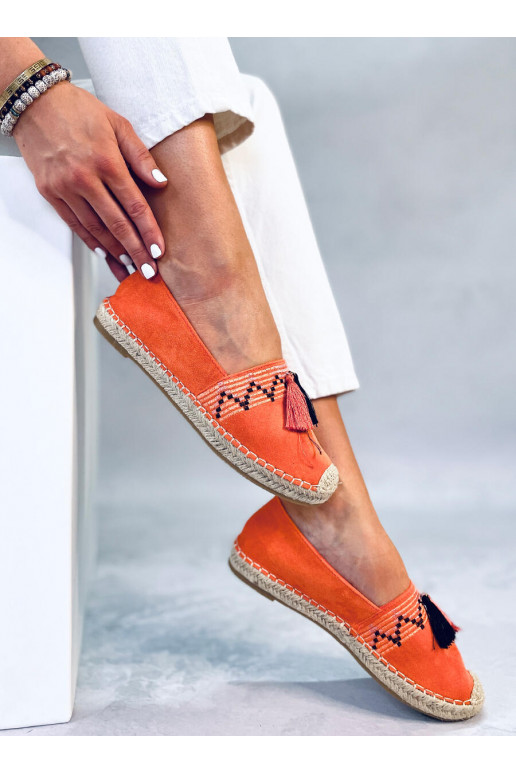 espadrilės boho su kutais BIRNA ORANGE