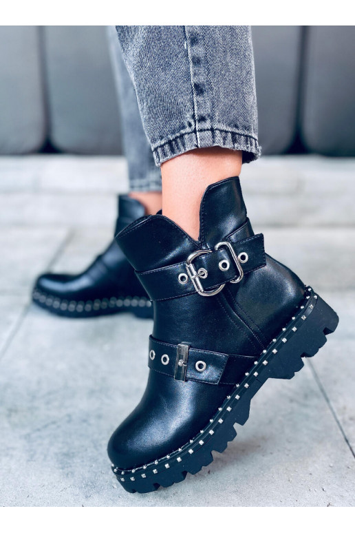 Stilingi moteriški auliniai batai su kniedytėmis SOPRANO BLACK