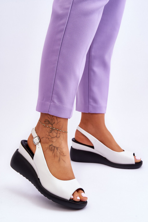   sandalai su platforma Sergio Leone SK853 baltos spalvos