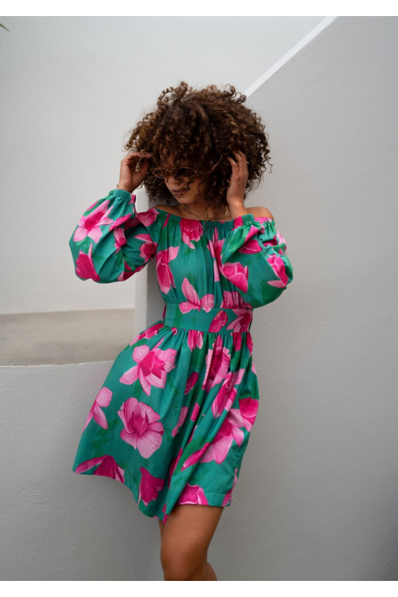 Nancy - gėlėta MINI suknelė 