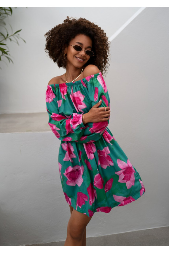 Nancy - gėlėta MINI suknelė 