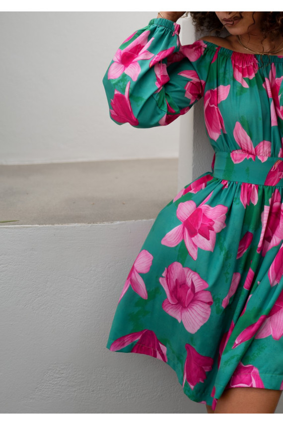 Nancy - gėlėta MINI suknelė 