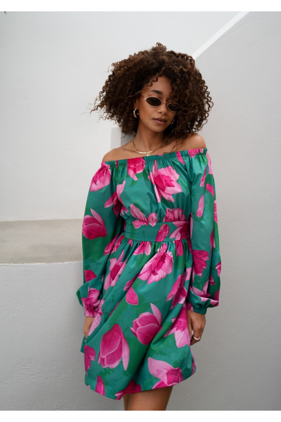 Nancy - gėlėta MINI suknelė 