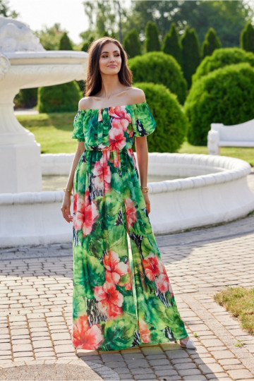 Ilga  suknelė su gėlių... 2