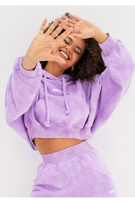 Raffy -  trumpas violetinės spalvos megztinis 