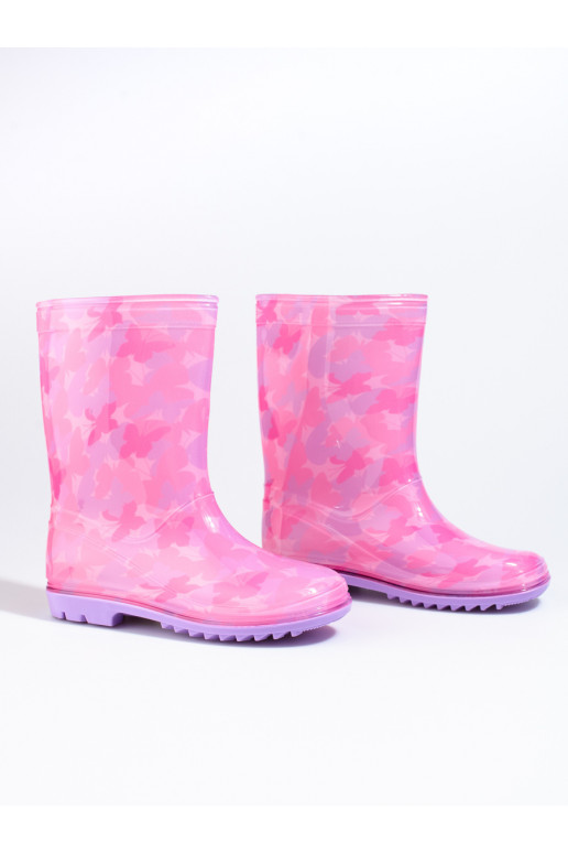 Vaikiški rožinės spalvos guminiai batai Shelovet