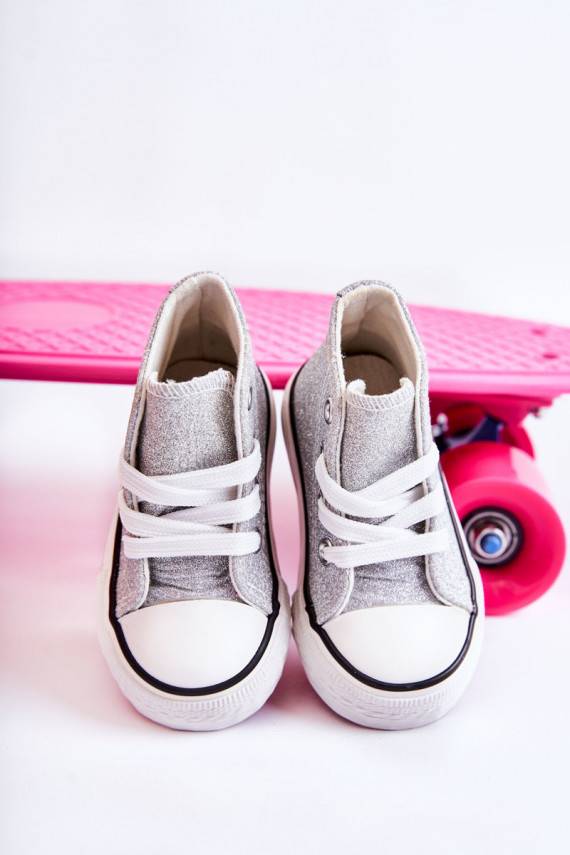 Vakiški sportbačiai su auliuku sidabro spalvos Catrina