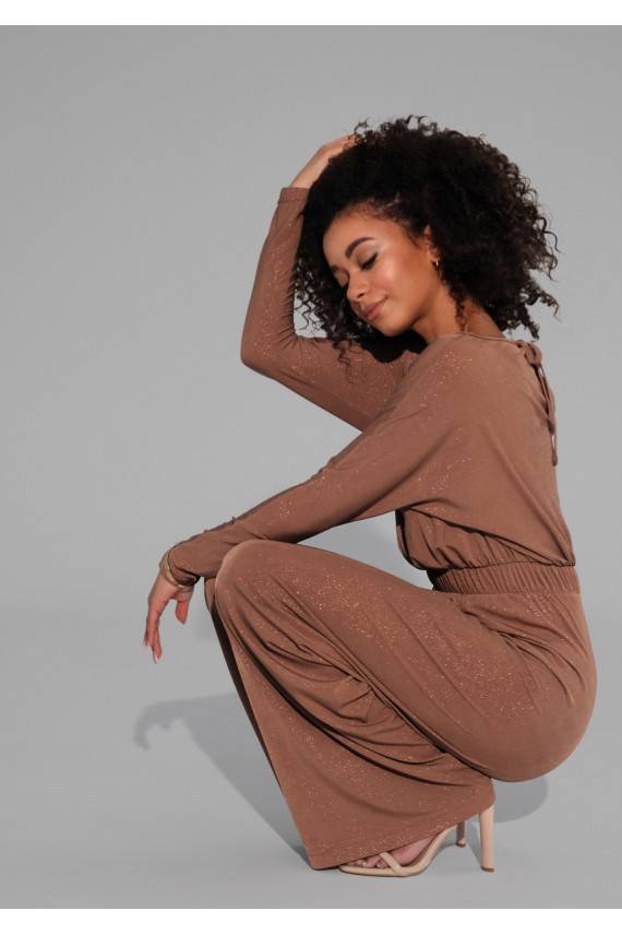 Lenes - blizgus rudos spalvos kombinezonas