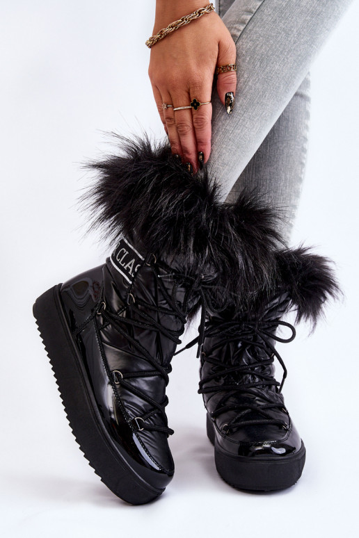   sniego batai su raišteliais juodos spalvos Santero