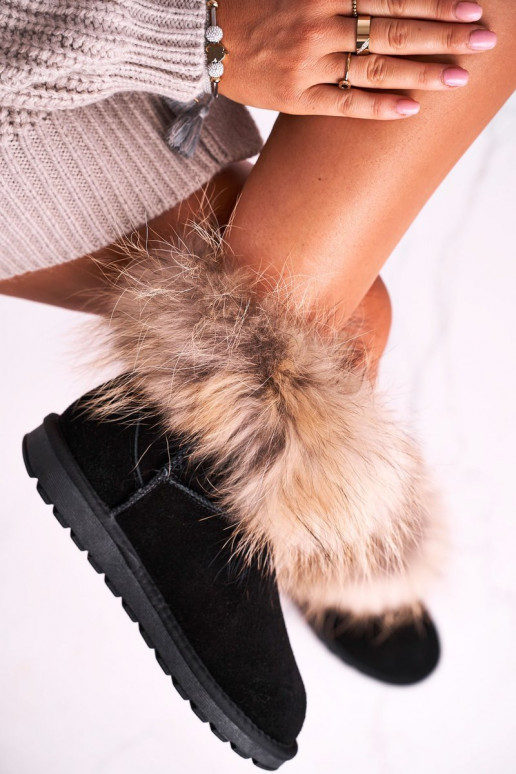     sniego batai su kailiuku juodos spalvos Alexa