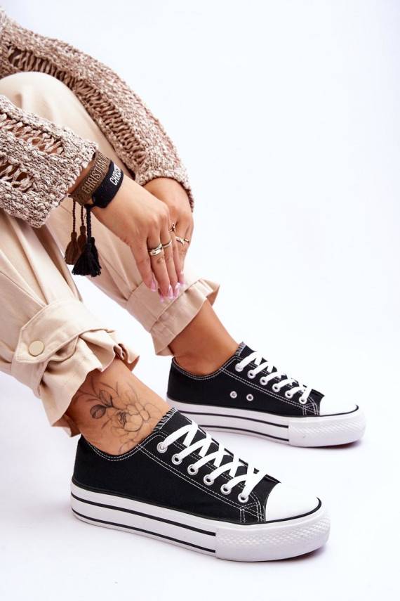 Moteriški batai su platforma juodos spalvos Ember