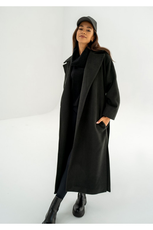Salve - ilgas paltas juodos spalvos