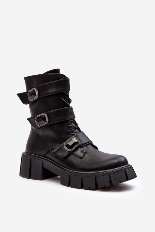 auliniai batai Moteriški natūralios odos aulinukai juodos spalvos S.Barski MR870-62