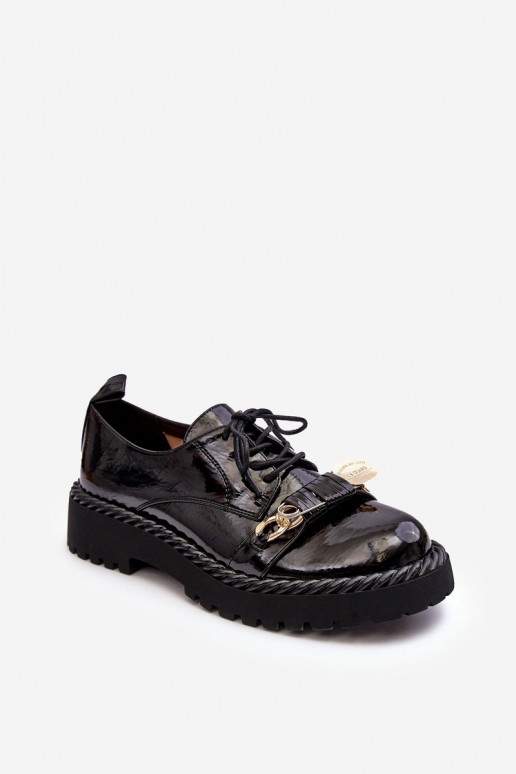 Moteriški lakuoti batai D&A MR870-81 juodos spalvos