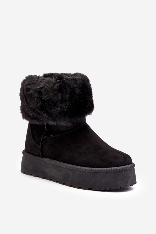   sniego batai su kailiuku juodos spalvos Rainsa