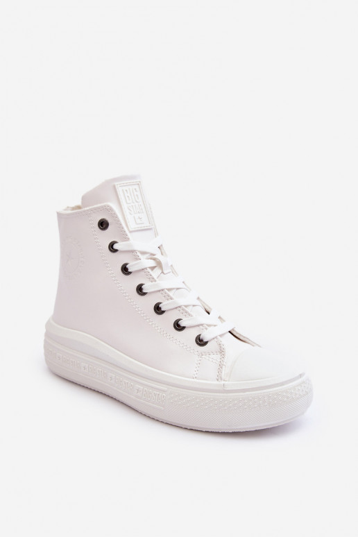 Moteriški batai su užtrauktukais pašiltinti baltos spalvos Big Star MM274021