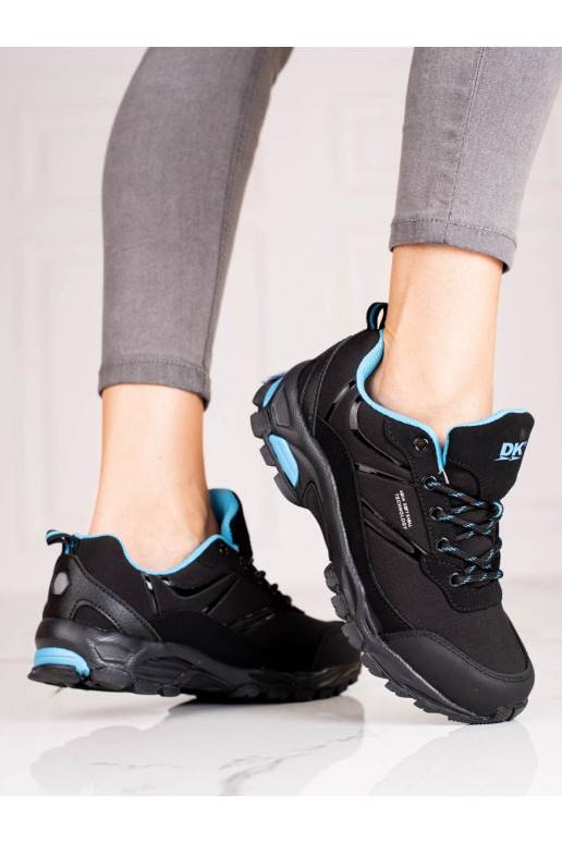 Sportinio stiliaus buty trekkingowe damskie DK czarno niebieskie