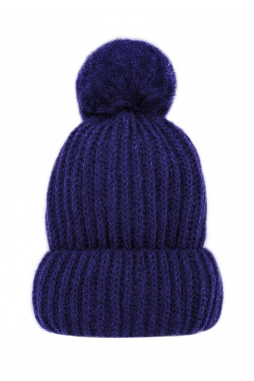 Mėlyna šilta žieminė kepurė 