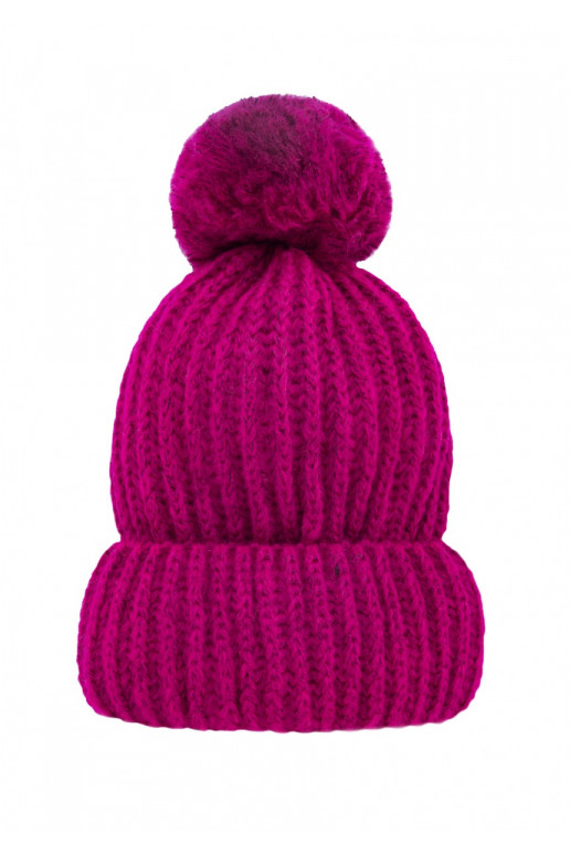 Rožinė šilta žieminė kepurė 
