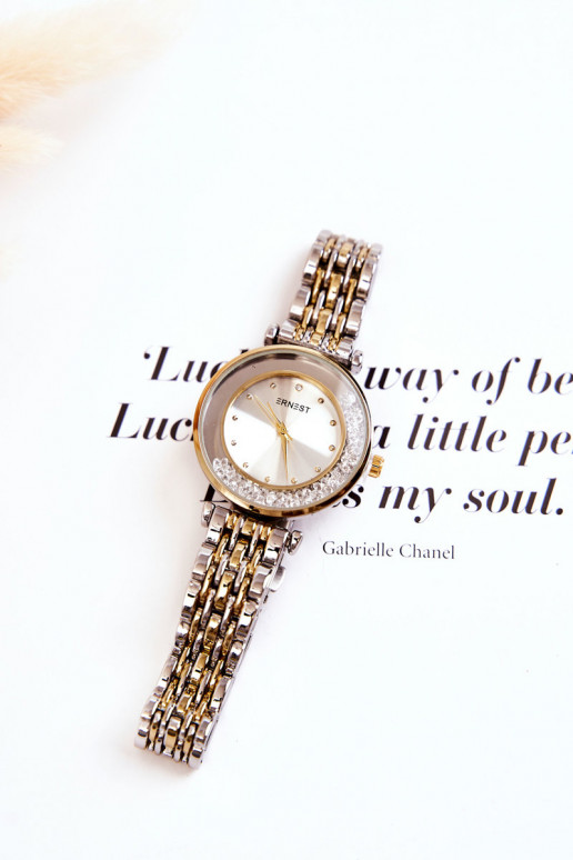   Laikrodis  su tviskančiomis akutėmis ERNEST pilkos-aukso spalvos