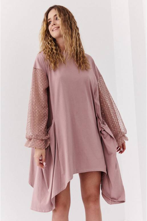 Asimetriška suknelė oversize  kapučino spalvos