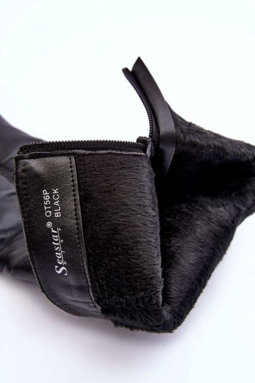   ilgaauliai batai su plonais kulniukais  juodos spalvos Serpens